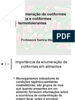 Enumeração de coliformes totais e coliformes termotolerantes - Professora Samira Mantilla.ppt