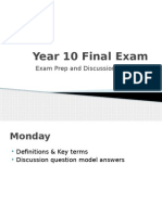 Year 10 Final Exam Prep