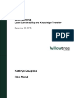 WillowTree Advisors - Denver Lean Summit - Lean Sustainability and Knowledge Transfer 9.30.2015