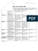 Literature Web Rubric