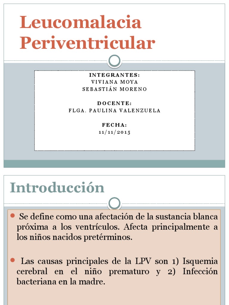 Leucomalacia Periventricular Ppt Paralisis Cerebral Palabra