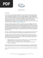 Donna Shalala, CEO, Pres, Clinton Foundation Letter 11162015 to Supporters re Filing 4 years of amended tax returns 