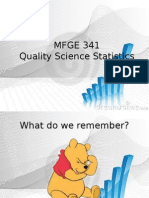 MFGE 341 Quality Science Statistics