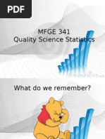 MFGE 341 Quality Science Statistics