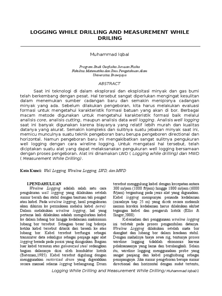 Teknologi LWD dan MWD dalam Pengeboran | PDF | Sains & Matematika ...
