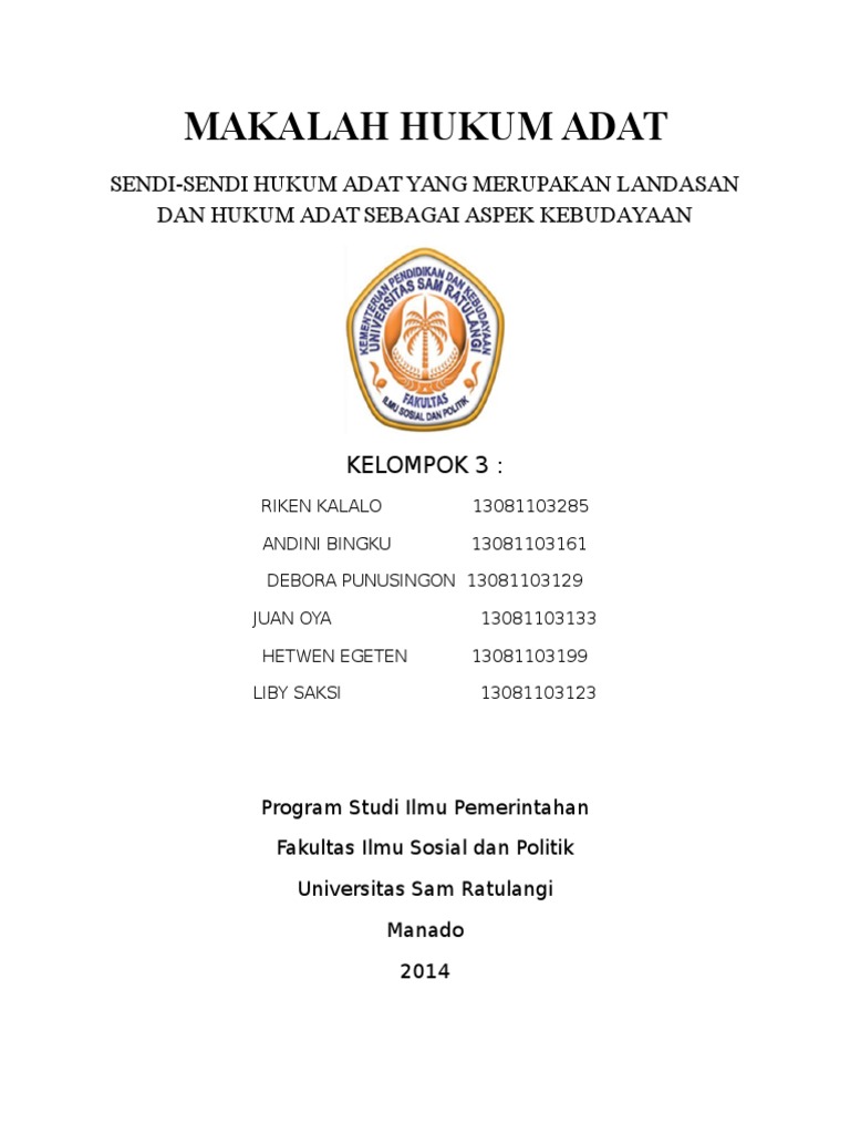 Makalah Hukum Adat