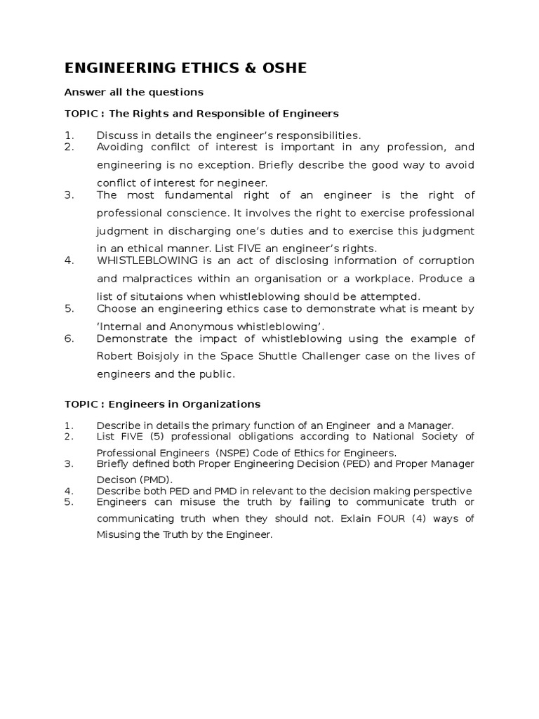 Engineer Responsibilities and Ethics Guide | PDF