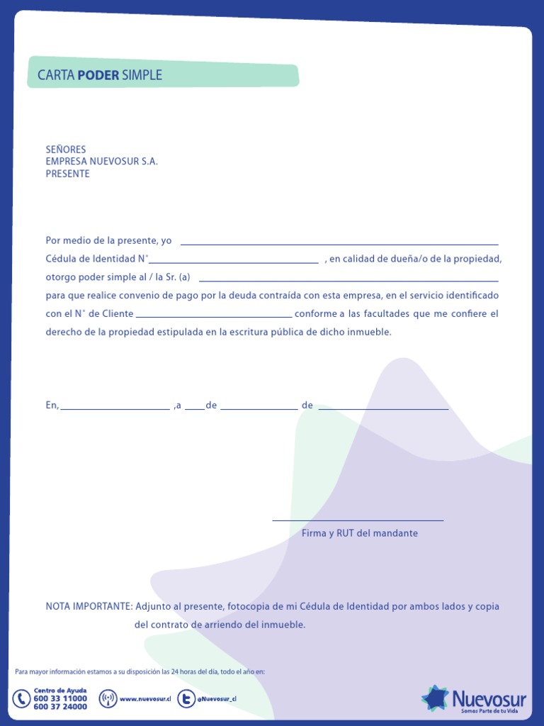 Cart A Poder Simple Ns | PDF | Derecho