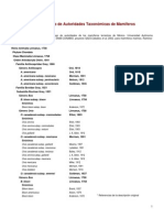 Catalogo de Autoridades Taxonomicas de Mamiferos 1