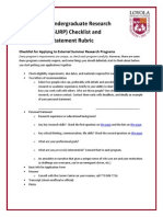 SURP Checklist and Personal Statement Rubric