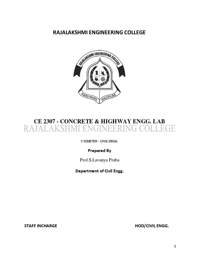 Concrete and Highway Lab Manual | PDF | Asphalt | Concrete
