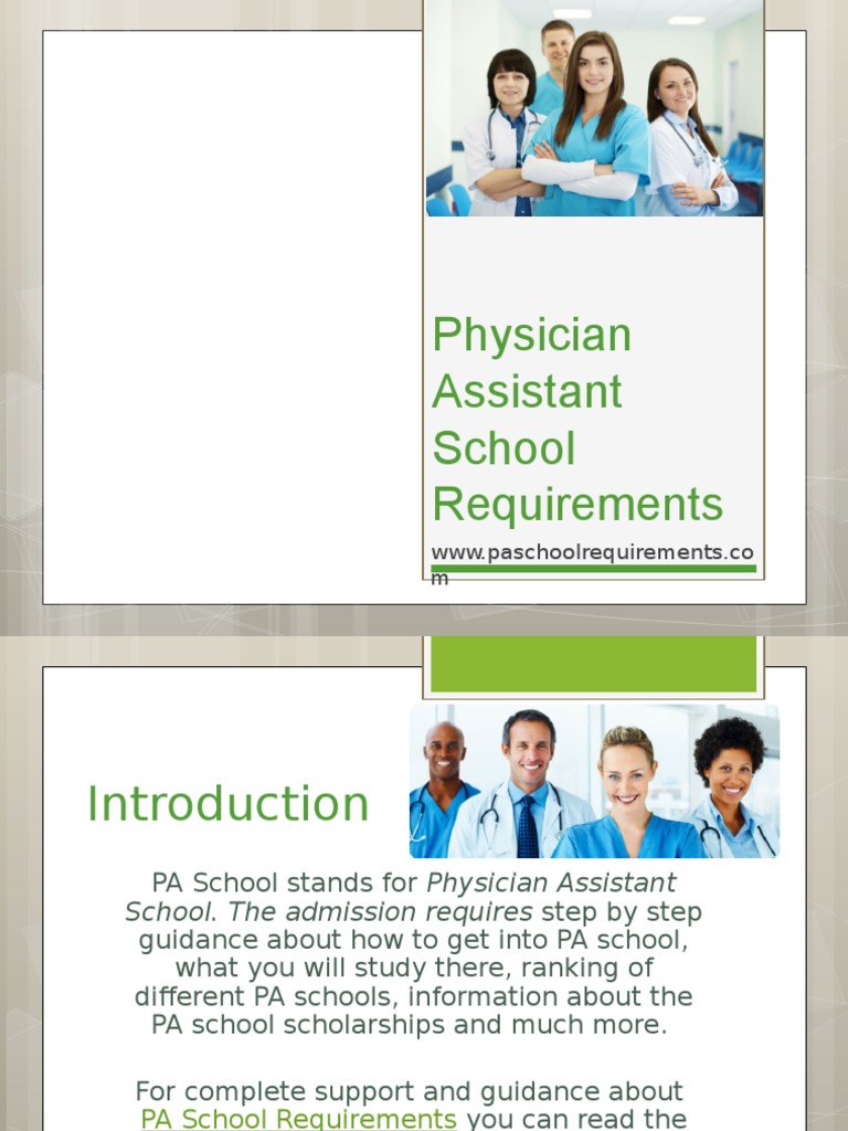 PA School Requirements PDF Family Medicine Medicine