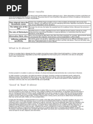 Interpreting D Dimer Thrombosis Coagulation