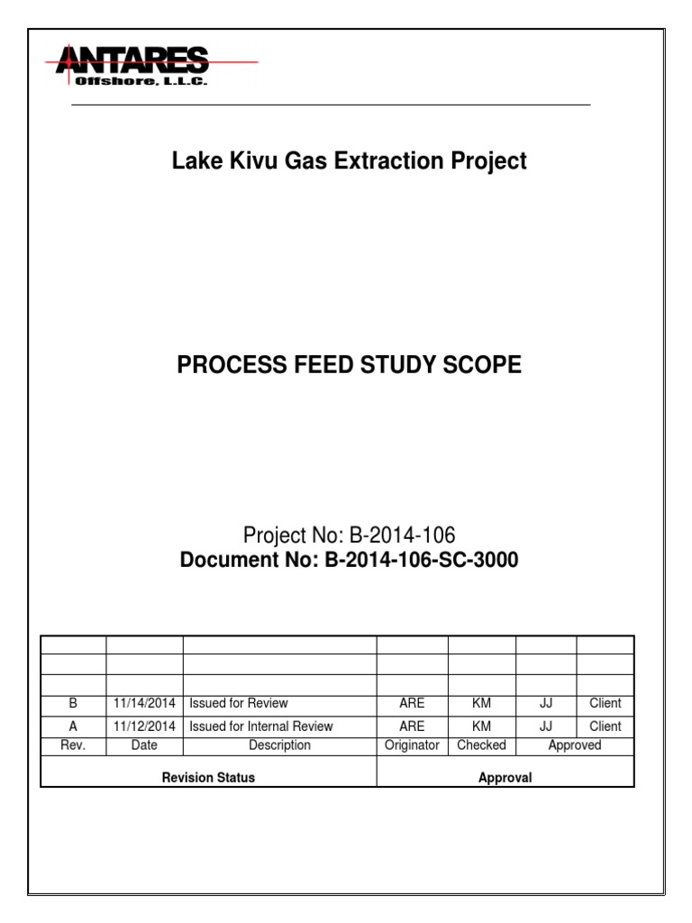 B2014106SC3000 Process FEED Study Scope of Work PDF Gas
