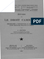 Etude Du Droit Cambiaire Colonial Congolais