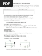 Ficha Trabalho CFQ 9 Ano Circuitos Eletricos e Lei Ohm