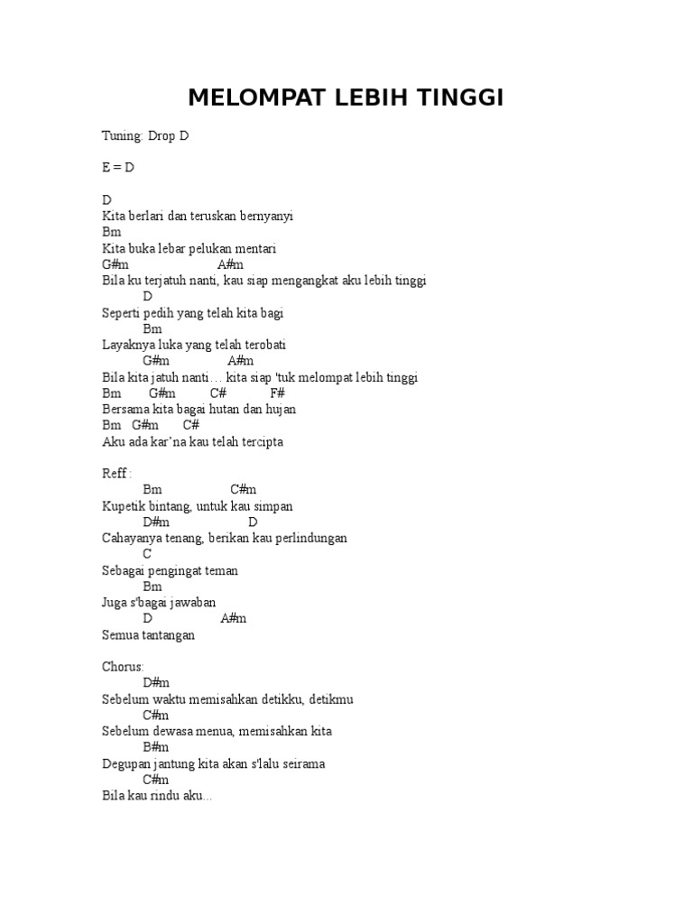 Chord Sheila On 7 Melompat Lebih Tinggi Belajar