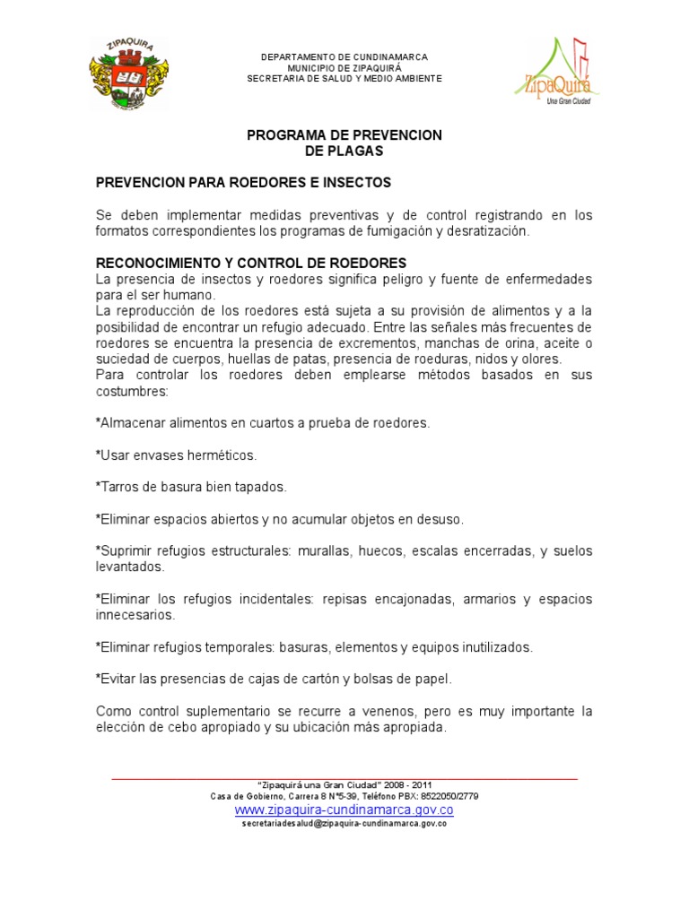 PROTOCOLO Control de Plagas Publico | PDF | Insectos | Pesticida