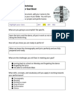 8 Music Theatre Workshop Production Number Goal Sheet: Highlight Your Class: 8A1 8A2 8B1 8B2