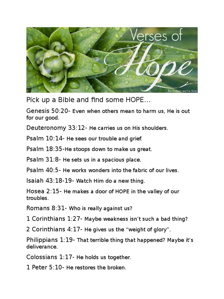 Verses of Hope Printable