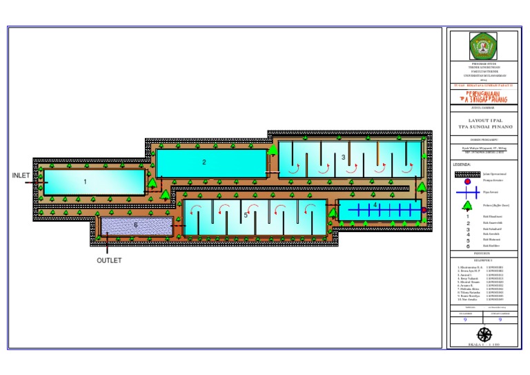 Desain Layout IPAL TPA Sungai Pinang | PDF