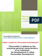 Personality Development: - A Critical Approach