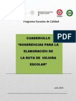 Sugerencias Para La Elaboración de La Ruta de Mejora