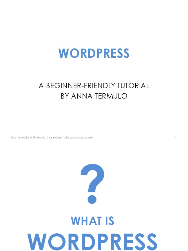 Wordpress: A Blog and Site Creation Tool | PDF | Word Press | Websites