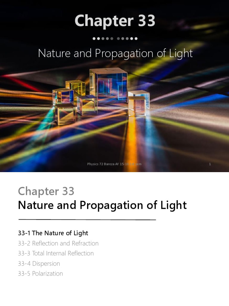 Chapter 33 Nature and Propagation of Light Refraction Polarization