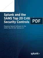 Splunk and The SANS Top 20 Critical Security Controls