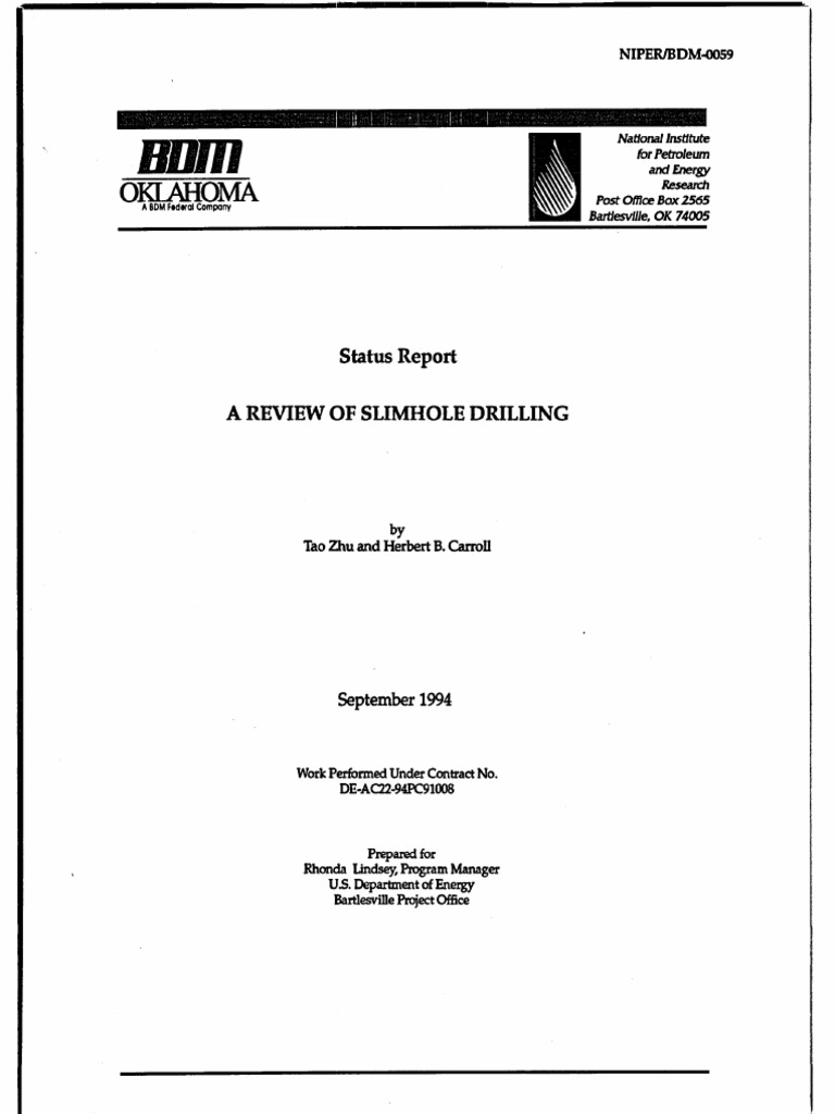 A Review of Slimhole Drilling | PDF | Oil Well | Drilling Rig