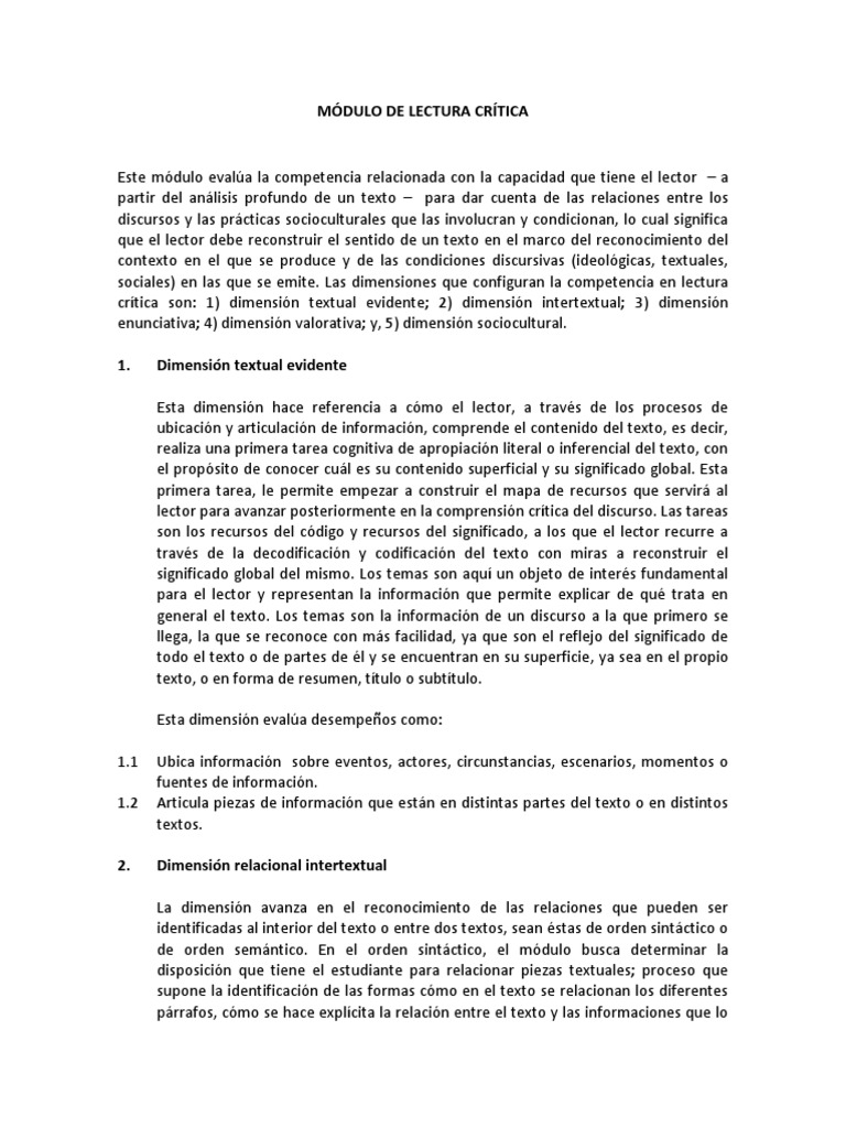 Lectura Crítica 2012_2 Lectura (proceso) Autor
