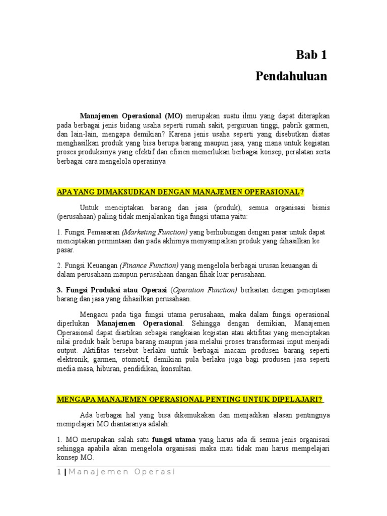 Manajemen Operasi