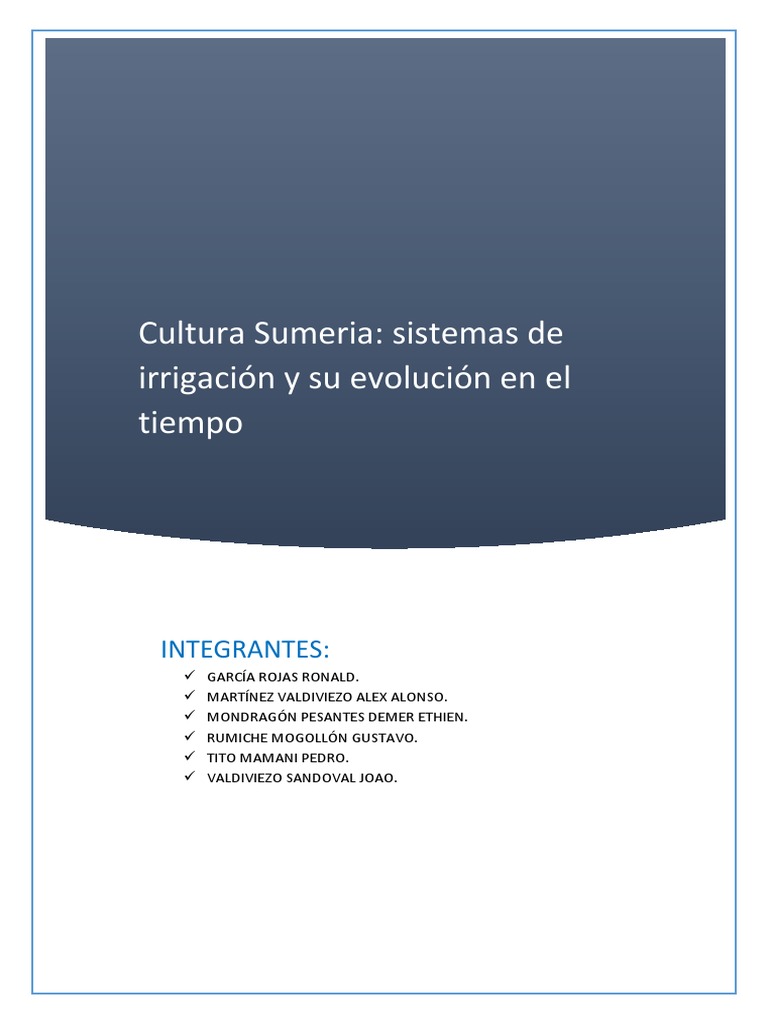 Sistema De Irrigación Sumerio Mesopotamia