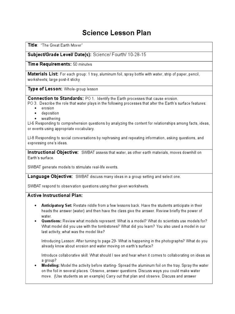science lesson | Reading Comprehension | Educational Psychology