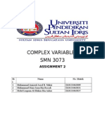Complex Variables SMN 3073: Assignment 2