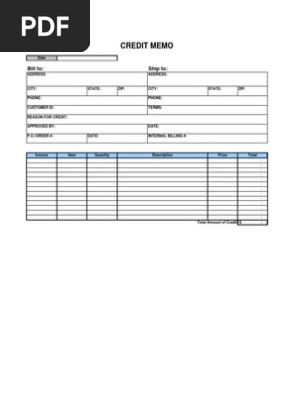 Credit Memo