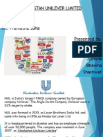 Hindustan Unilever Limited Presented to-MR. Pramatha Saha Presented by - Nikita Shivam Jyotsna Bhawna Shashwat