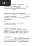 Mobile Home Lease Agreement