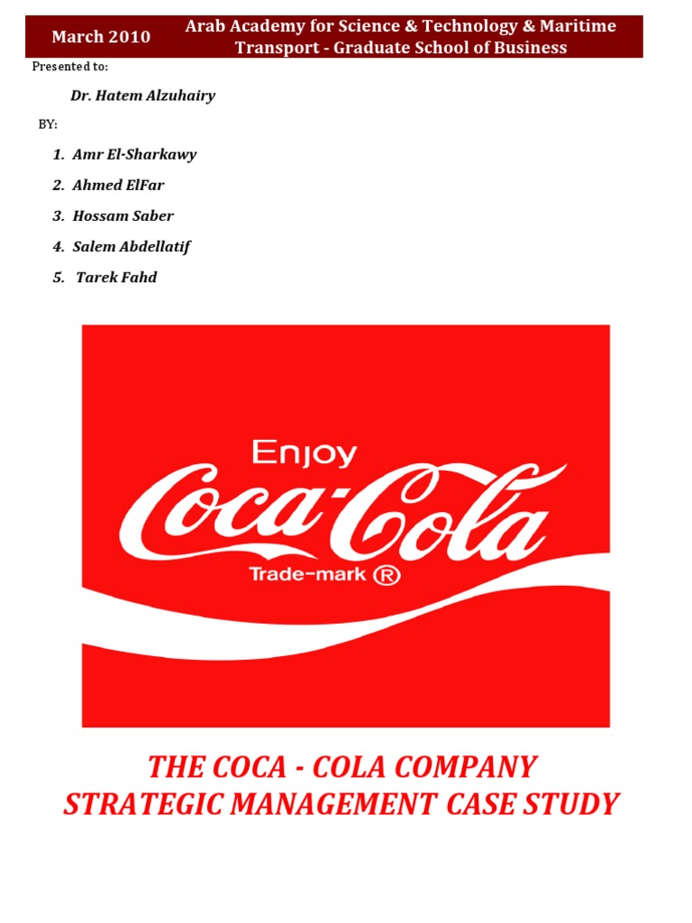 Coca-Cola Strategic Management Study | PDF | Swot Analysis | Coca Cola