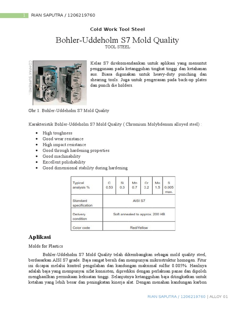 Cold Work Tool Steel | PDF | Teknologi & Rekayasa