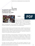 ¡Familias Abran Las Puertas de Sus Casas, Sean Un Pequeño Gran Signo de La Misericordia! Catequesis Del Papa