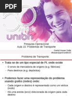 Aula 15 Problema Transporte