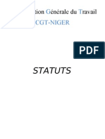 Statuts de La CGT-NIGER Après Le Congrès Du 25 Mars 2010