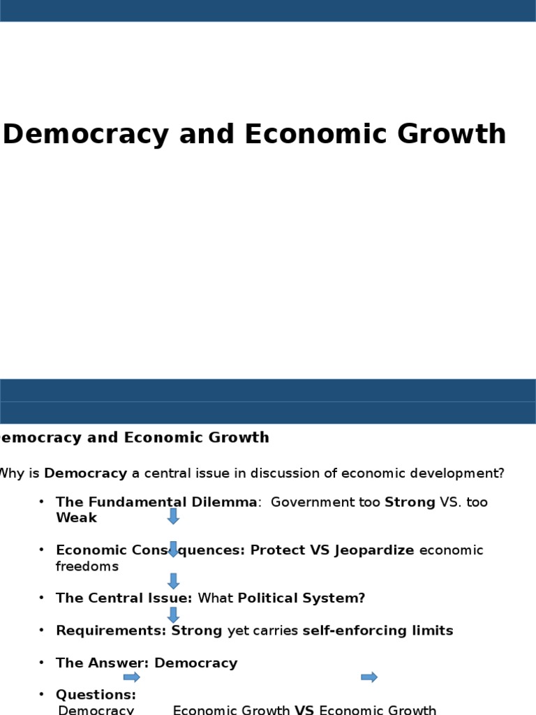 Democracy's Role in Economic Growth | PDF | Economic Growth | Democracy