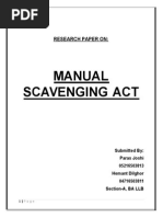 Manual Scavenging Act: RES E A RC H P A PE R On