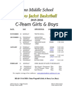 Cteam Basketball Schedule 2015-16