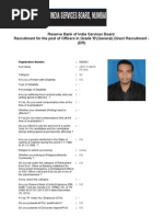 Recruitment for the Post of Officers in Grade 'B'(General) Direct Recruitment - (DR) - Application Form Print