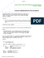 Algoritmo Synheat - Simultaneous Optimization For Hen Synthesis PDF