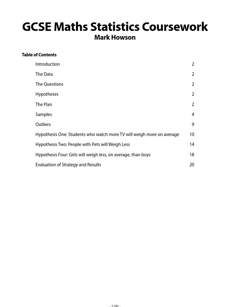 GCSE Maths Statistics Analysis Report | PDF | Outlier | Quartile
